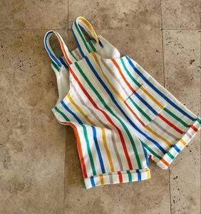 Nuovi Arrivi Abbigliamento Estivo per Bambini Salopette Colorata Regolabile con <span class=keywords><strong>Bretelle</strong></span> in Metallo 100% Cotone Twill Tute da Gioco per Ragazzi e Ragazze - Product Image 3