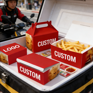 กล่องกระดาษทรงสี่เหลี่ยมแบบหรูหรา กล่องอาหารแบบใช้แล้วทิ้งสำหรับอาหารร้อนแบบนำกลับบ้าน ผลิตจากวัสดุรักษ์โลก บริการ OEM ODM - Product Image 3