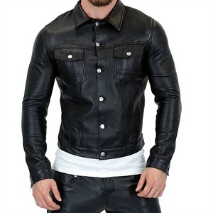 New Arrival High Quality Customized Full Sleeves Light Weight Men Lamb Leather <b>Shirt</b> in Multi Colors Leather <b>Shirts</b> - Product Image 6