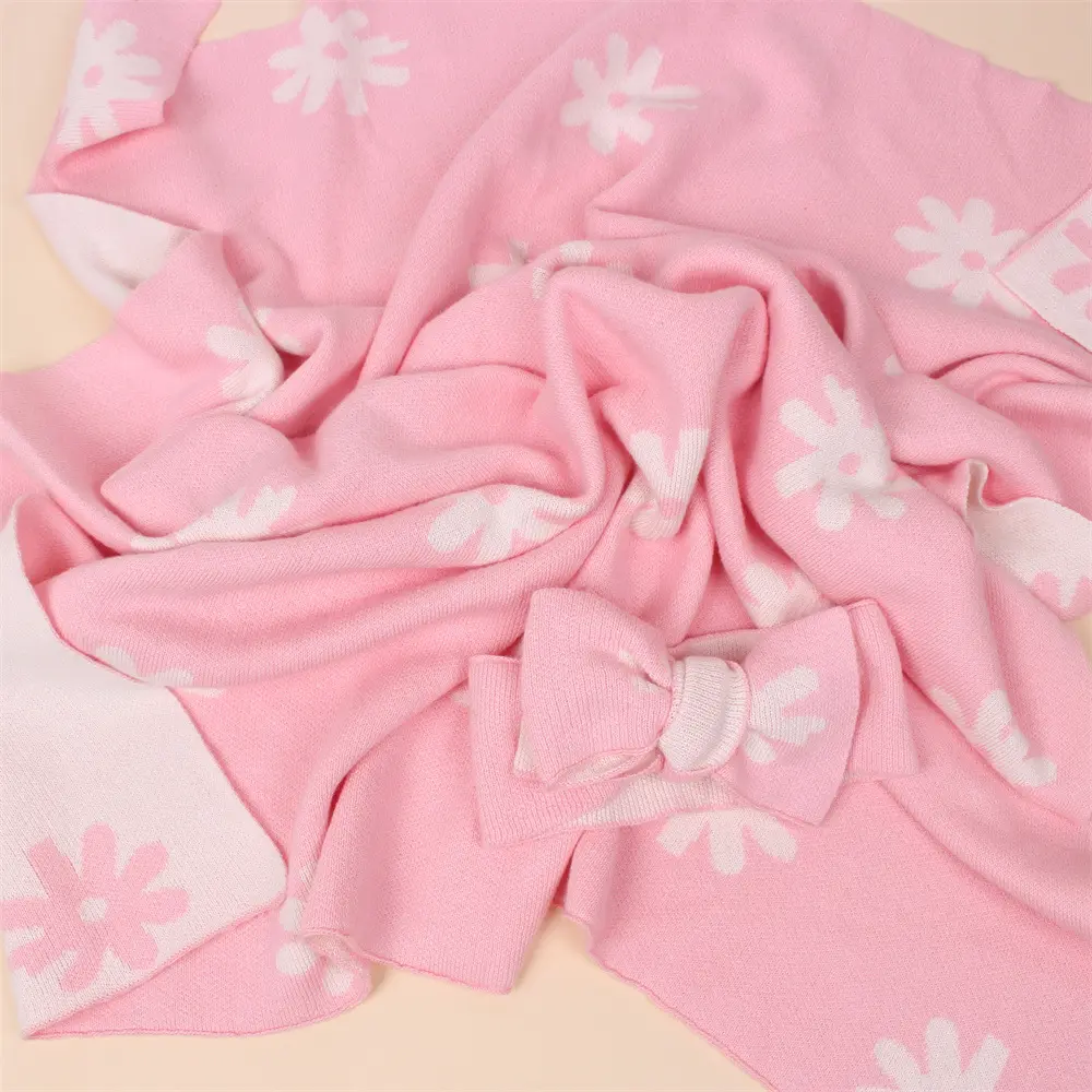 Geri dönüşümlü nefes tığ bebek battaniye Vintage yadigarı kundak tutma pamuk bebek örme battaniye