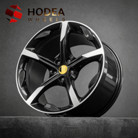 Jantes forgées monobloc style OE 20/21/22 pouces 5*114.3 pour Ferrari SF90, 5 branches, design Y-split, bicolores, noir brillant avec face usinée