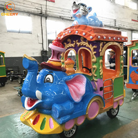 Funciona con pilas para niños Paseos de entretenimiento Elefante Tren sin rieles Fábrica de equipos de juegos al aire libre
