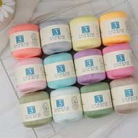 50g 3 plis 3 # dentelle de fil de coton mélangé acrylique 48 couleurs pour tricoter à la main motif teint