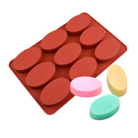 Moule ovale en Silicone à 9 cavités, pour gâteau à savon, Muffin au chocolat, pâtisserie, plateau