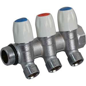 Colector lineal de 2 vías con grifo TIMME 3/4 1/2 (16) Accesorios de tubería - Product Image 1