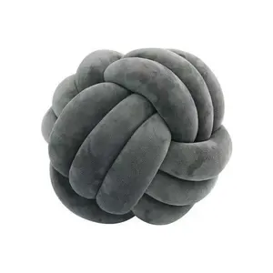 Wholesale Knit Pillow Ball Round Lambswool Cushion Nordic Bedroom Sofa Home Decor Handmade Knot Ball Pillow