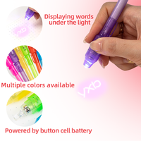 Stylo de vérification de billets de banque multifonctionnel LED personnalisable NANMU, lampe UV invisible, pointe de pinceau oblique 10 mm, permanent sur papier et plastique, 6 couleurs