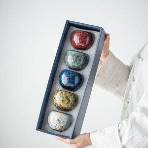 Tasse à thé Jianzhan tournée au pot de verre, Cinq Éléments Tianmu, Coffret cadeau de dégustation de thé individuel, Cadeau d'affaires, Vente en gros, Luxe léger - Product Image 1