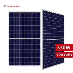 加拿大太阳能Hiku屋顶地面超大功率高效330瓦太阳能电池板价格