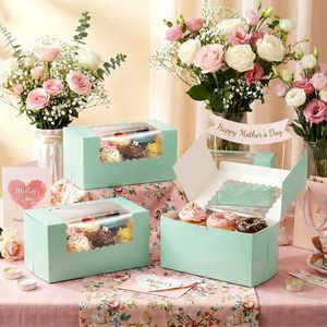 Boîtes <span class=keywords><strong>de</strong></span> boulangerie vert sauge avec fenêtre, boîtes à biscuits, contenants <span class=keywords><strong>pour</strong></span> gâteaux roulés, boîtes à donuts, emballages <span class=keywords><strong>de</strong></span> pâtisserie et <span class=keywords><strong>de</strong></span> gâteaux, sûres <span class=keywords><strong>pour</strong></span> les mariages - Product Image 6