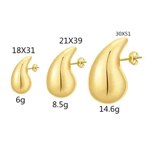 2023 nuovissimi orecchini a cerchio in oro grosso da donna leggeri orecchini a goccia in acciaio inox 18K ipoallergenici