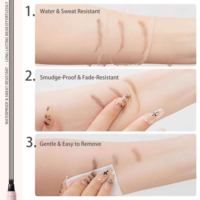 Crayon à sourcils liquide à 4 pointes avec logo personnalisé, résistant à l'eau et à la transpiration, certifié GMPC ISO22716, fourniture cosmétique en gros