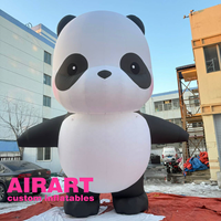 Mascotte gonflable en tissu Oxford de l'usine de fabrication de gonflables, mascotte gonflable panda pour exposition dans un parc à pandas