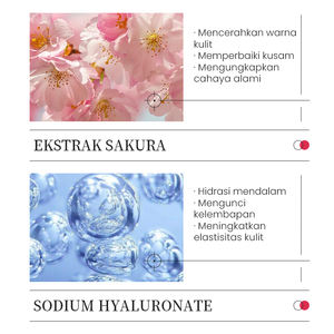 ชุดผลิตภัณฑ์ดูแลผิวหน้าซากุระ KORMESIC ได้รับการรับรองจาก Bpom ขนาด 50 มล.+100 มล.*2+20 มล.+20 กรัม+40 กรัม ช่วยเติมความชุ่มชื้น ลดเลือนริ้วรอย - Product Image 3