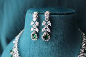 Tear Drop Moissanite 925 Silver <b>Necklace</b> Earring Set Multi Shape Royal <b>Statement</b> Bridal Wedding Jewelry Elegant Design Style - Product Image 3