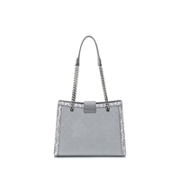 Sac fourre-tout de luxe gris pour femme, motif gaufré, sac messager pour femme avec poignée chaîne, idéal pour le bureau, le shopping et les trajets quotidiens