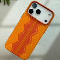 Coque de téléphone ultra-fine en alliage d'aluminium orange avec cadre d'objectif en fibre de carbone magnétique pour iPhone 17 Pro Max et iPhone 17 Air