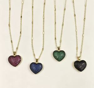 Collar con Colgante de Corazón con Circonitas Cúbicas y Baño de Oro de 18K, Joyería de Moda para Mujer - Product Image 2
