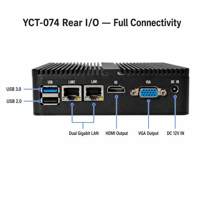 YCT-074 Fanless Intel J4125 4x 2.5GbE I225 I226 LAN Security Firewall Router Appliance Embedded Computer WiFi Industrial Pc