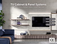 Meuble TV de rangement spacieux pour salon, en bois moderne et finition de luxe, design écologique, idéal pour appartement, hôtel et centre commercial