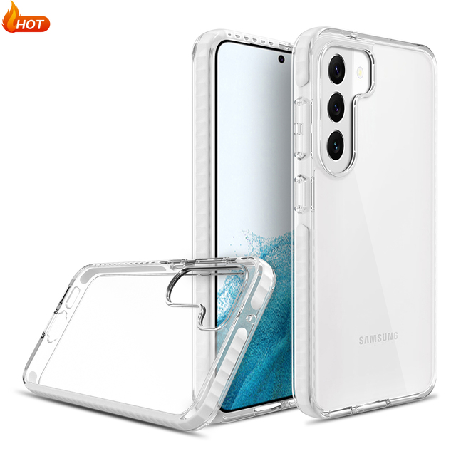 High Quality New Arrivals Armor Design Waterproof Shockproof Anti-Yellow Clear TPU TPE PC Case for S23 Ultra/Plus