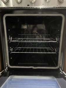 غطاء زجاجي قابل للطي من الفولاذ المقاوم للصدأ 23 بوصة قائم بذاته في شمال الولايات المتحدة ، فرن حراري 3 شعلة ، فرن مدى RV LPG - Product Image 3