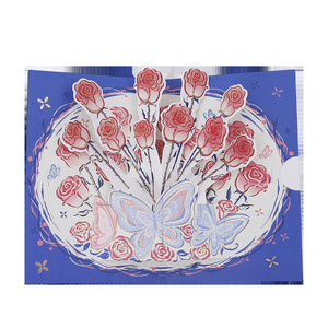Carte de vœux surprise à estampage à chaud, motif rose vintage, pour Tanabata, la fête des pères, la Saint-Valentin, carte pop-up 3D - Product Image 5