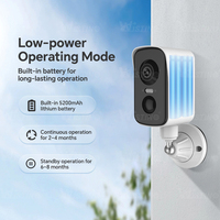 Cámara de Seguridad Inalámbrica Wifi Wistino IP65 a Prueba de Agua, 5200mAh, Visión Nocturna a Todo Color, Detección de Movimiento, Alarma, Batería, Cámara 4G
