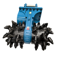 Fraise transversale à tambour avec dents coniques en carbure, accessoire de coupe de roche robuste pour excavatrice et tranchées