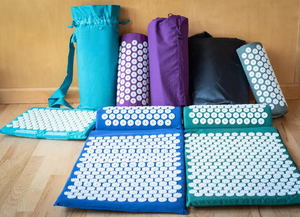 मालिश एक्यूपंक्चर योग शक्ति चटाई, दबाव चटाई और पीठ तनाव राहत के लिए तकिया सेट, तकिया के साथ योग चटाई - Product Image 5