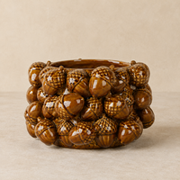 Vase en céramique marron, décoratif en forme de gland 3D, pour la décoration d'automne à la maison