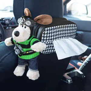 Car Tissue Box Bird Compartment Car Decorative Drawer Tissue Storage Box Cute Dog Tissue Accessories