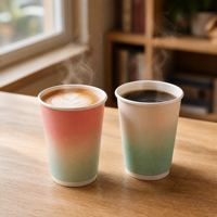 Gobelets en papier blanc à double paroi personnalisés, écologiques, jetables, de qualité alimentaire, 8, 10, 12, 16 oz, biodégradables, recyclables, pour café chaud