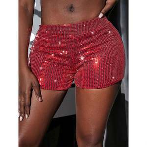 High Elastic Waist <strong>Black</strong> <strong>Shorts</strong> Women <strong>Shorts</strong> Sexy 100% Polyester <strong>Glitter</strong> Sequin <strong>Shorts</strong> - Product Image 5