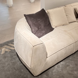 Lit Nuage Moderne de Luxe en Tissu Blanc pour Salon, Canapé Modulaire Confortable en Forme de U, Design Japonais, Idéal Hôtels et Appartements - Product Image 2