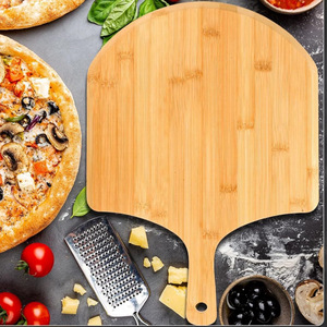 Planche à pizza en bambou Mu Feng 30x35cm, pelle à pizza en bois pour la cuisson et le service, planche à découper multifonctionnelle - Product Image 2