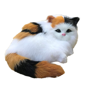Réaliste en peluche bébé Calico chat Figurine moelleux synthétique <span class=keywords><strong>chaton</strong></span> pour la maison bureau décor à collectionner Animal Kitty cadeau de noël - Product Image 1