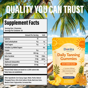 Skin <b>Tanning</b> Gummies for Fast <b>Tanning</b> Results with Mixed Berry Flavor High Quality Wellness <b>Solution</b> GMP Certified Factory - Product Image 2
