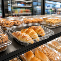 Boîte à clapet en PET écologique, sans BPA, recyclable, 100 % alimentaire, inviolable, avec couvercle verrouillable, empilable, robuste, pour sushis et jus