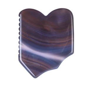 Véritable pierre d'agate grise naturelle Guasha outil Logo personnalisé gris Jade masseur de <span class=keywords><strong>Gus</strong></span> Sha pour le visage vente en gros peau raffermissante visage Gua Sha - Product Image 1