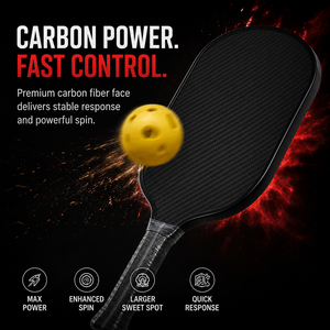 Raquette de pickleball en fibre de carbone T700, durable, imperméable, surface rugueuse, thermoformée, noyau en polymère de 16 mm, légère, homologuée USAPA - Product Image 1