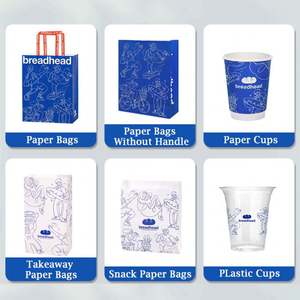 Bolsas de Papel Kraft Desechables, Reciclables y Ecológicas Personalizadas, Resistentes a la Grasa, para Envasado de Alimentos de Panadería y Pastelería con Impresión de Logotipo - Product Image 2