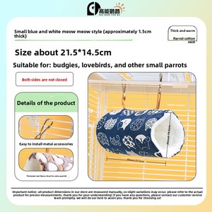 Winterwarm katoenen papegaaiennest met sluiting voor kleine Sun Conures, Lovebirds & Budgerigars - hangend vogelhuisje - Product Image 6