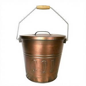 Customizable Color Powder Coated Galvanized Steel <strong>Coal</strong> <strong>Bucket</strong> Scuttles <strong>With</strong> <strong>Lid</strong> and Shovel - Product Image 3