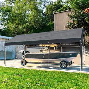 Abri de voiture 10x20 pieds, auvent robuste en acier, abri de rangement, <span class=keywords><strong>garage</strong></span> portable, tente de réception - Product Image 6