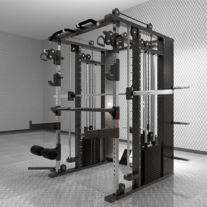 Machine Smith avec système de croisement de câbles, équipement d'entraînement multifonctionnel, rack de musculation robuste, cadre d'entraînement combiné pour fitness - Product Image 1