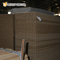 Desain Modern kayu ek alami Slat menyerap suara bilah kayu harga pabrik 600X600 Akupanel stik panel untuk Hotel