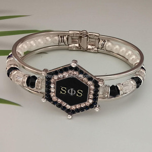 Zeta Alpha Kapp Alpha Delta Sigma Gamma Rho Theta Phi Beta Sororité Hexagone Cristal Perle Strass Perlé <span class=keywords><strong>Bracelet</strong></span> <span class=keywords><strong>Bracelet</strong></span> - Product Image 6