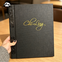 Porte-menu personnalisé, couverture de menu de restaurant avec reliure à rivets, logo en relief/découpé au laser pour restaurant asiatique, bar, café