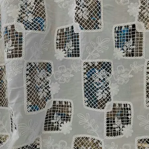 Latest Pure White New Design African Cord Guipure Lace fabric Lace Laser Cut for Dancewear